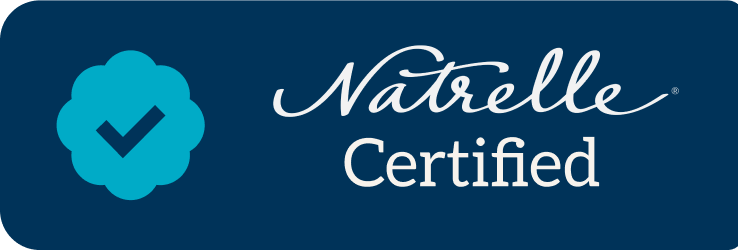 Dark blue Natrelle Certified certification graphic